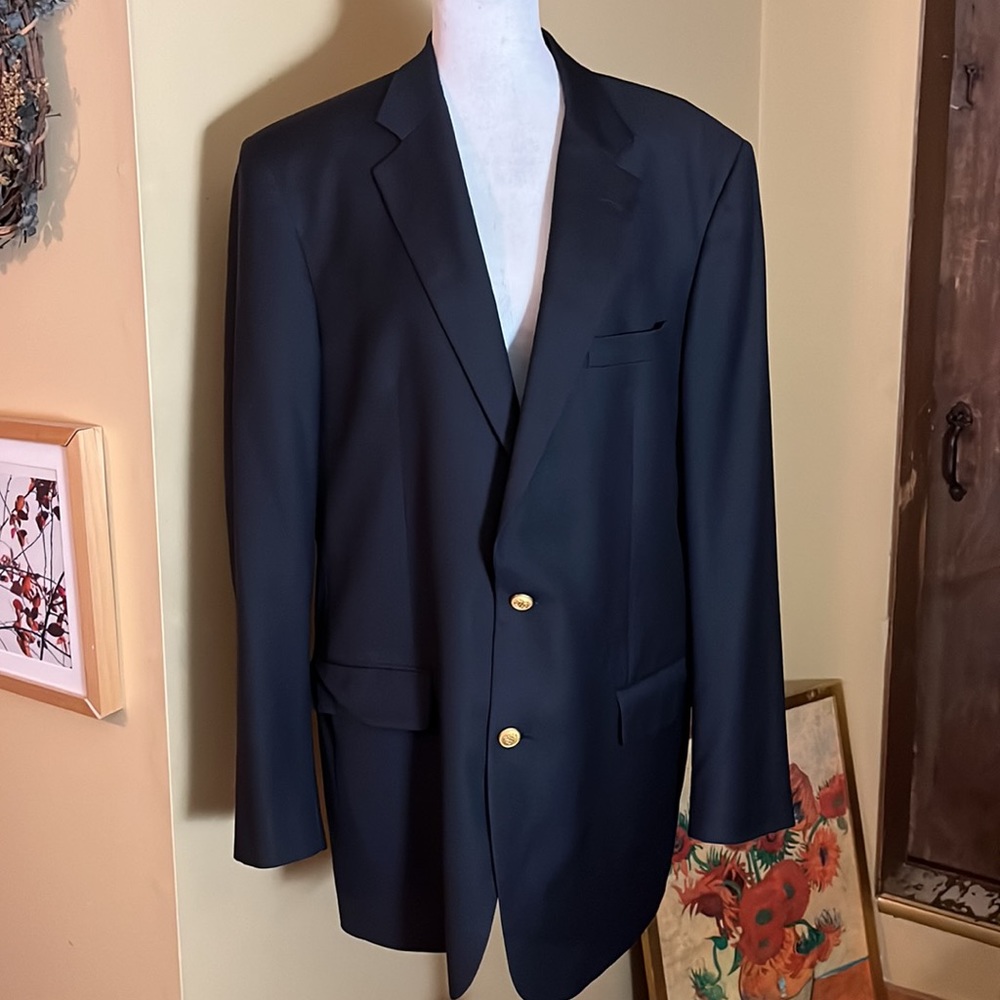 BROOKS BROTHERS Country Club sz 44XL Loro Piana Italy Super 120 Wrst Wool Logo
